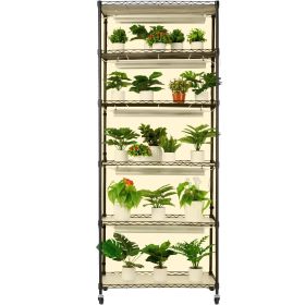 VEVOR Plant Stand with Grow Light, 6-Tier Large Tall Plant Shelf with 150W Full Spectrum Grow Light