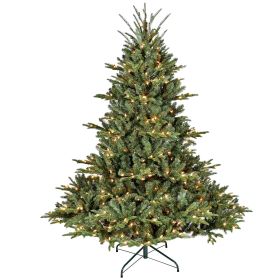 5FT Pre-Lit Christmas Tree, Artificial Fake Christmas Tree with 350 Lights, 1129 PE & PVC Mixed Branch Tips